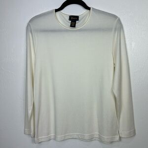 Glenover Cotton Blend Ivory Blend Long Sleeve Jersey Top Size M